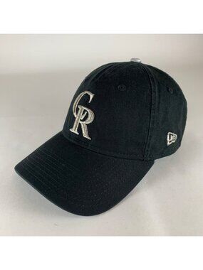 Colorado Rockies MLB Black Silver New Era 9Twenty Relaxed Fit Strapback Hat